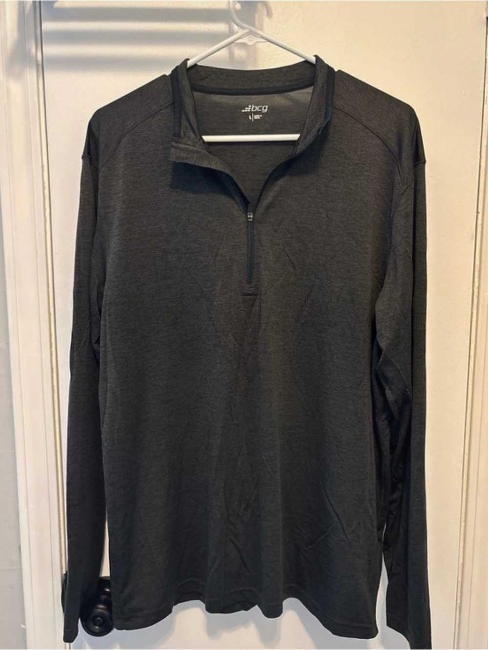 bcg Men’s Long Sleeve Quarter-Zip Pullover - Charcoal Gray